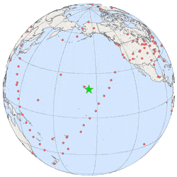 globe showing location of Mauna Loa