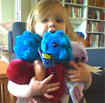 girl with stuffed animal "germs"