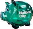 Green piggy bank